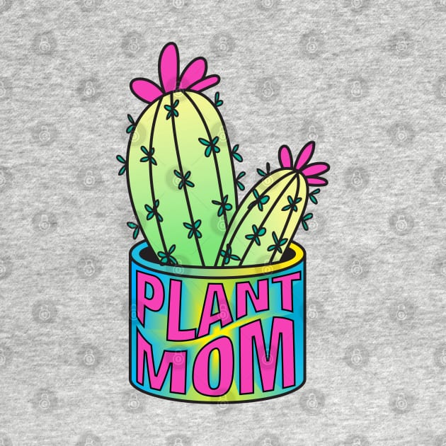 Plant mom neon cactus by Doodle Workshop